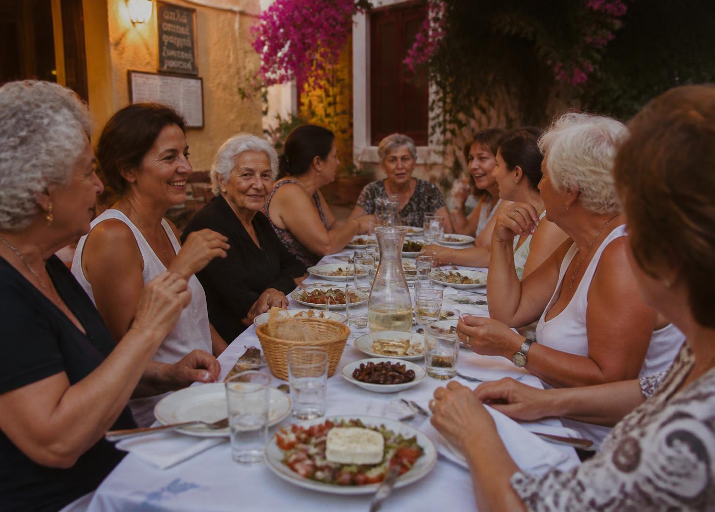 Mediterranes Essen in einer griechischen Taverne